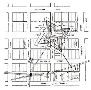 Location of Fort Lernoult/Shelby Overlaid on Current Streets