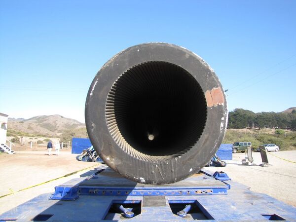 16" MarkVII Gun Enroute to Battery Townsley - Muzzle View
