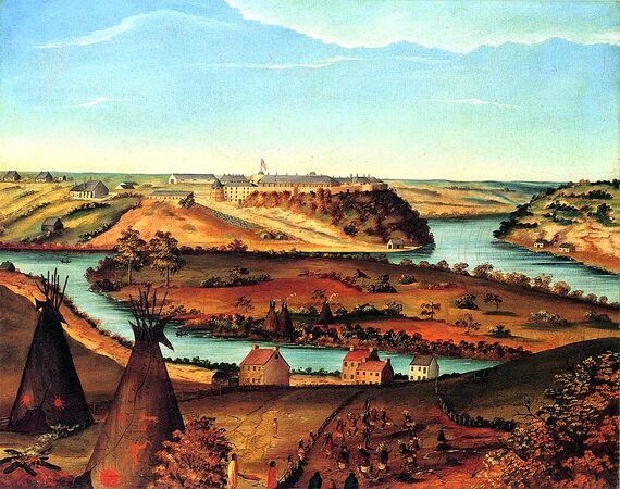 Fort Snelling in 1840s. Painting by Henry Lewis