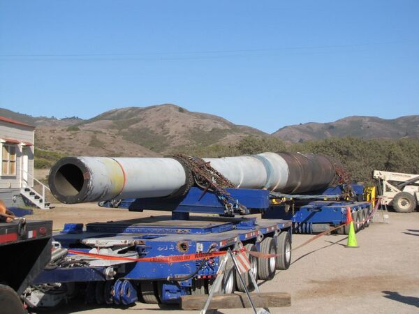 16" MarkVII Gun Enroute to Battery Townsley - Front Trailer View